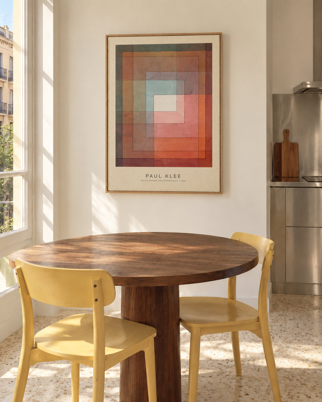 White Framed Polyphonically (Special Edition) - Paul Klee - Framed canvas in an interior