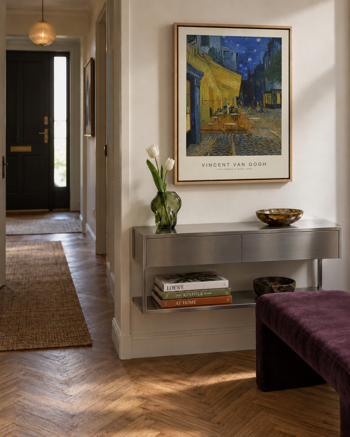 Cafe? Terrace at Night (Special Edition) - Vincent van Gogh - Framed canvas in an interior