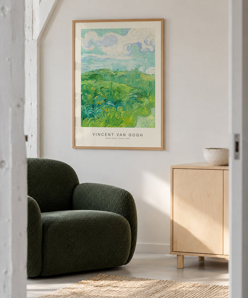 Green Wheat Fields (Special Edition) - Vincent van Gogh - Framed poster in an interior