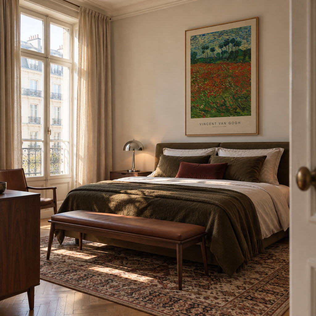 Poppy Field (Special Edition) - Vincent van Gogh - Framed canvas in an interior
