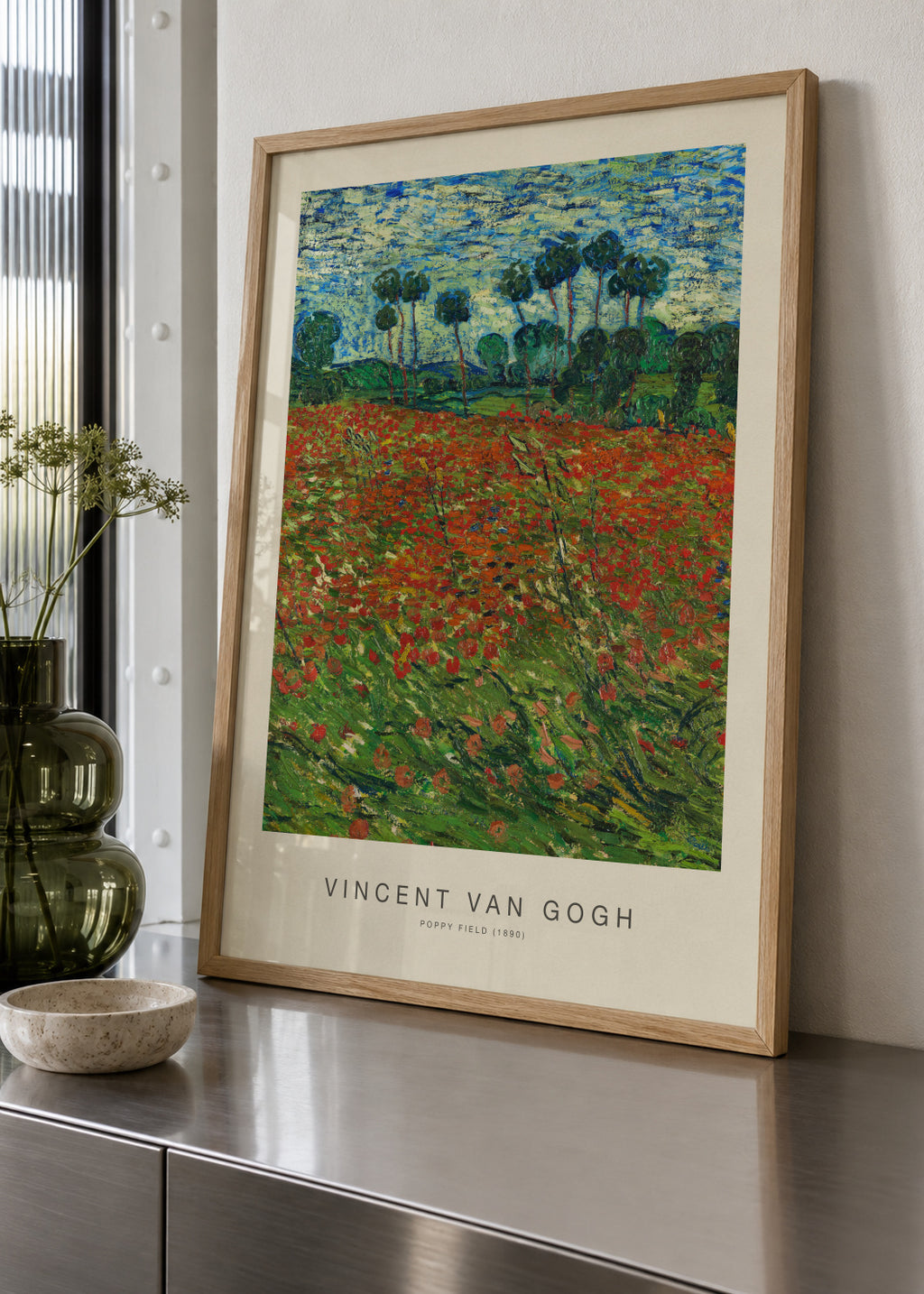 Poppy Field (Special Edition) - Vincent van Gogh - Framed poster in an interior