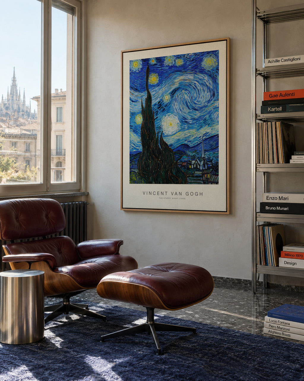 The Starry Night (Special Edition) - Vincent van Gogh - Framed canvas in an interior