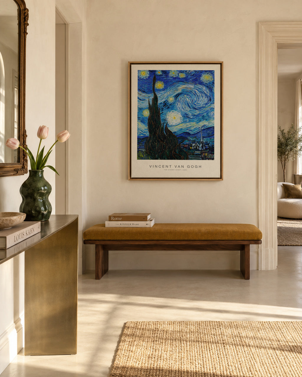 The Starry Night (Special Edition) - Vincent van Gogh - Framed canvas in an interior