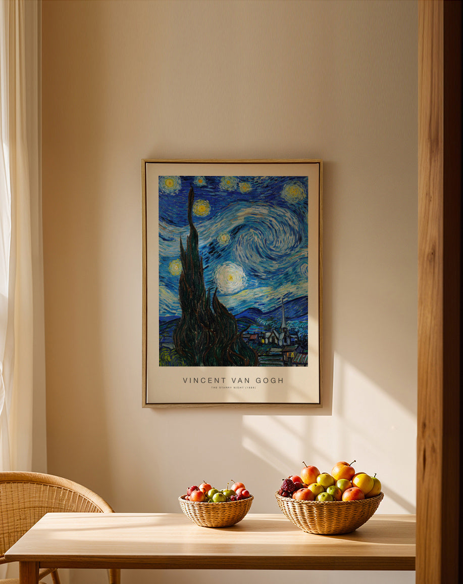 The Starry Night (Special Edition) - Vincent van Gogh - Framed canvas in an interior