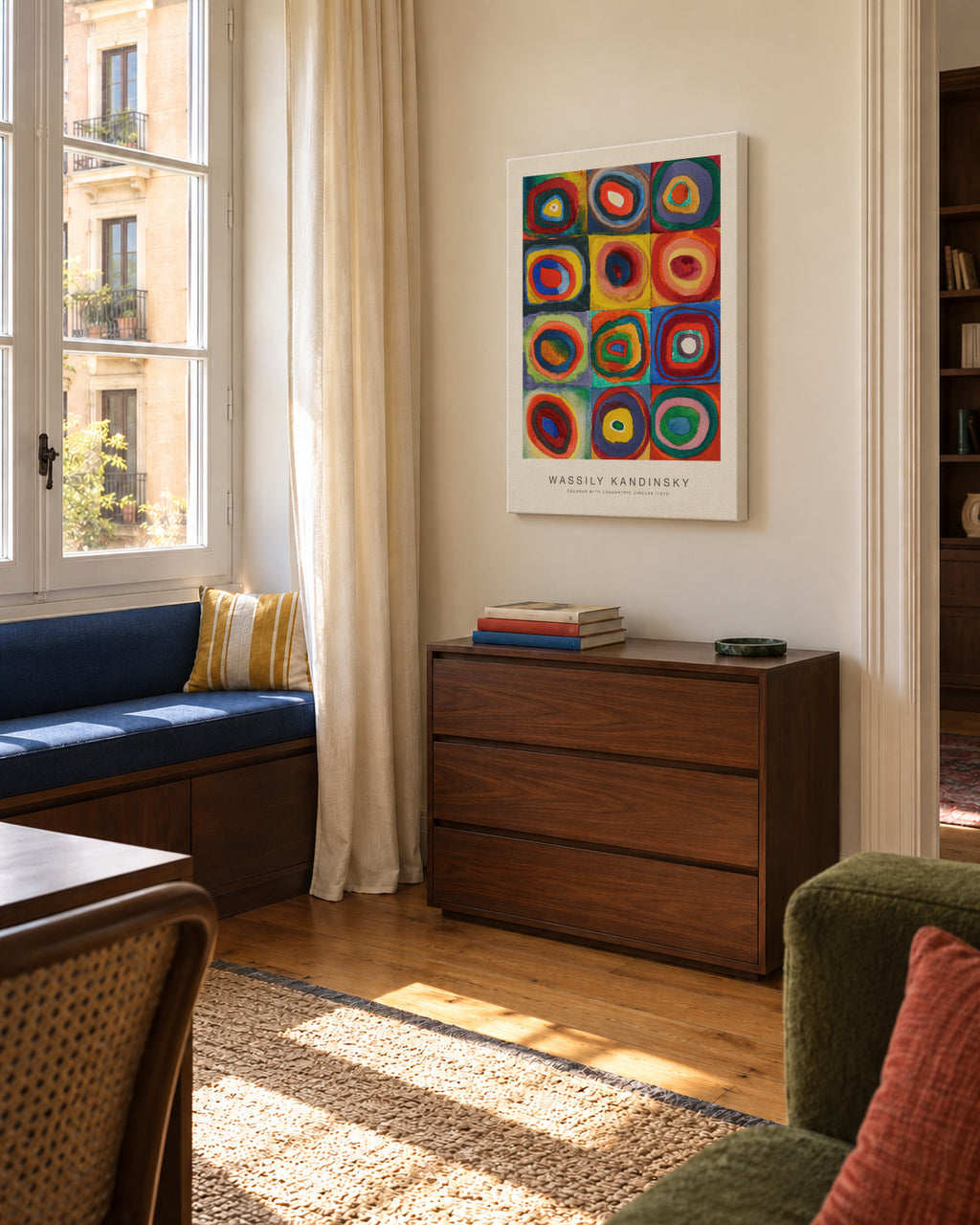 Squares with Concentric Circles (Special Edition) - Wassily Kandinsky - Unframed canvas in an interior