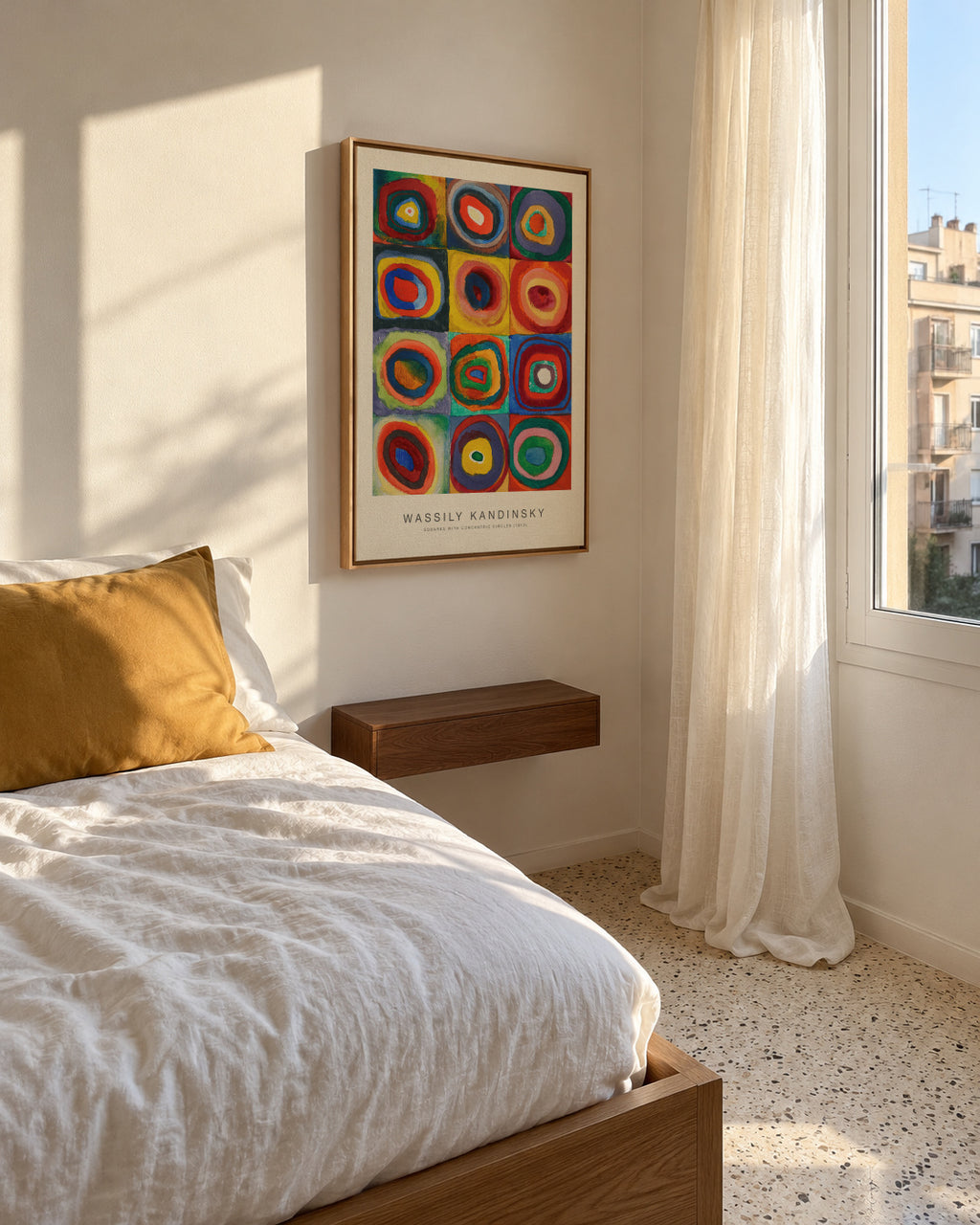 Squares with Concentric Circles (Special Edition) - Wassily Kandinsky - Framed canvas in an interior