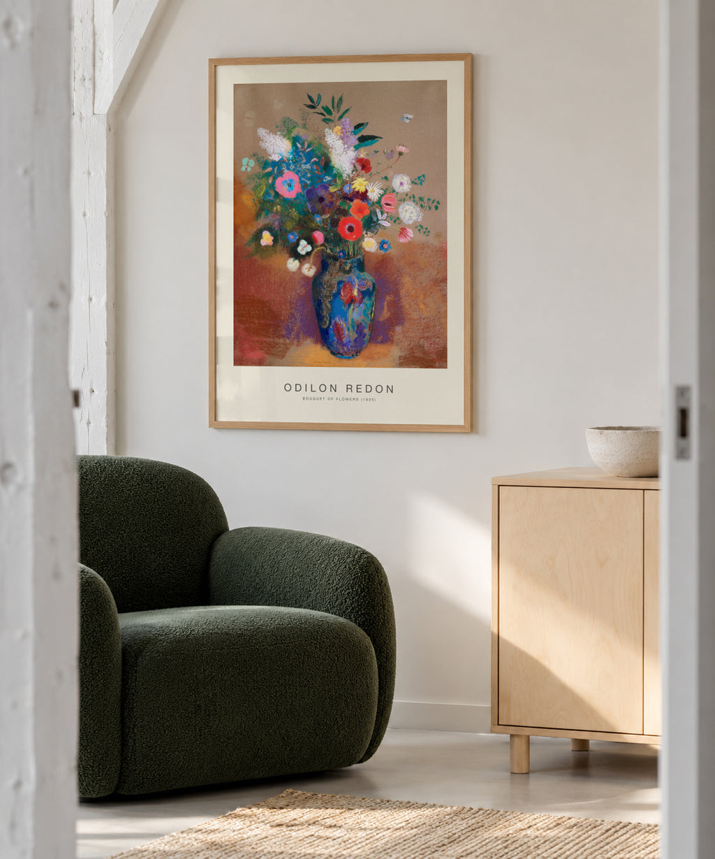 Bouquet of Flowers (Special Edition) - Odilon Redon - Framed poster in an interior