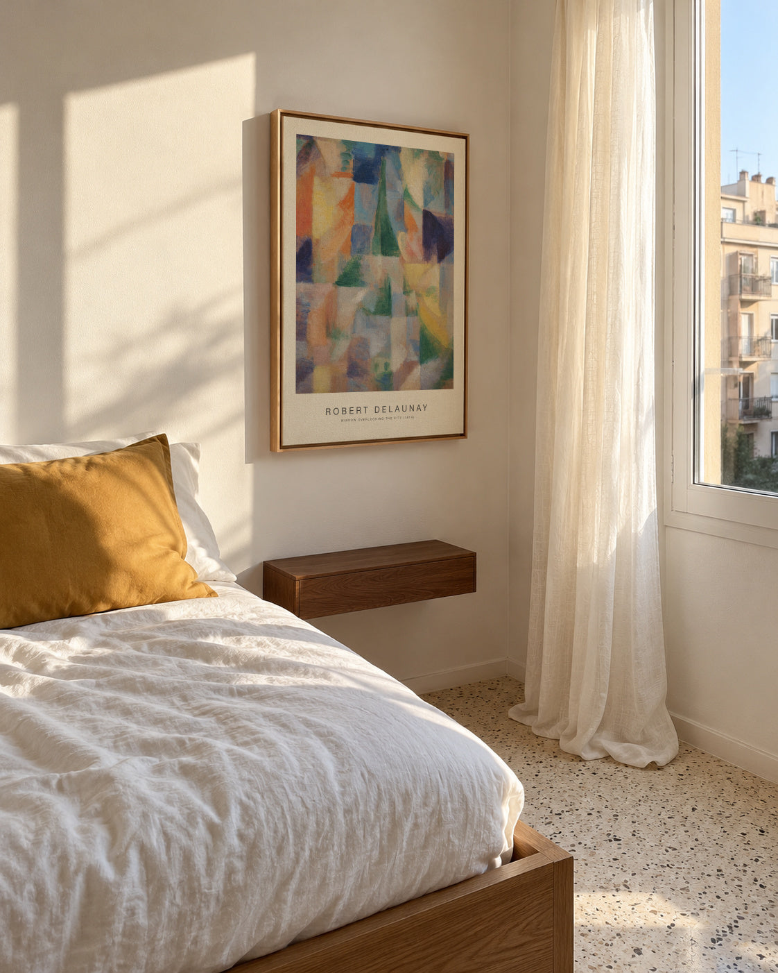 Window overlooking the City (Special Edition) - Robert Delaunay - Framed canvas in an interior
