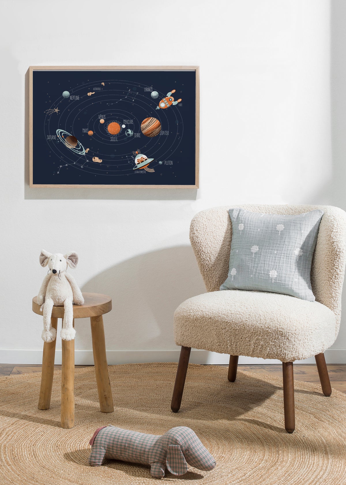 Space - Le Système Solaire (french) - Framed poster in an interior