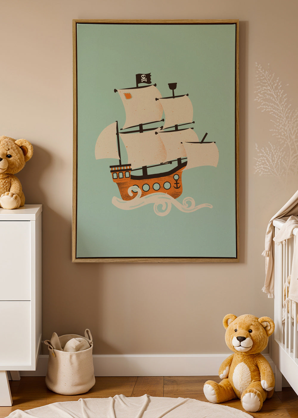 Pirate Ship - Framed canvas in an interior