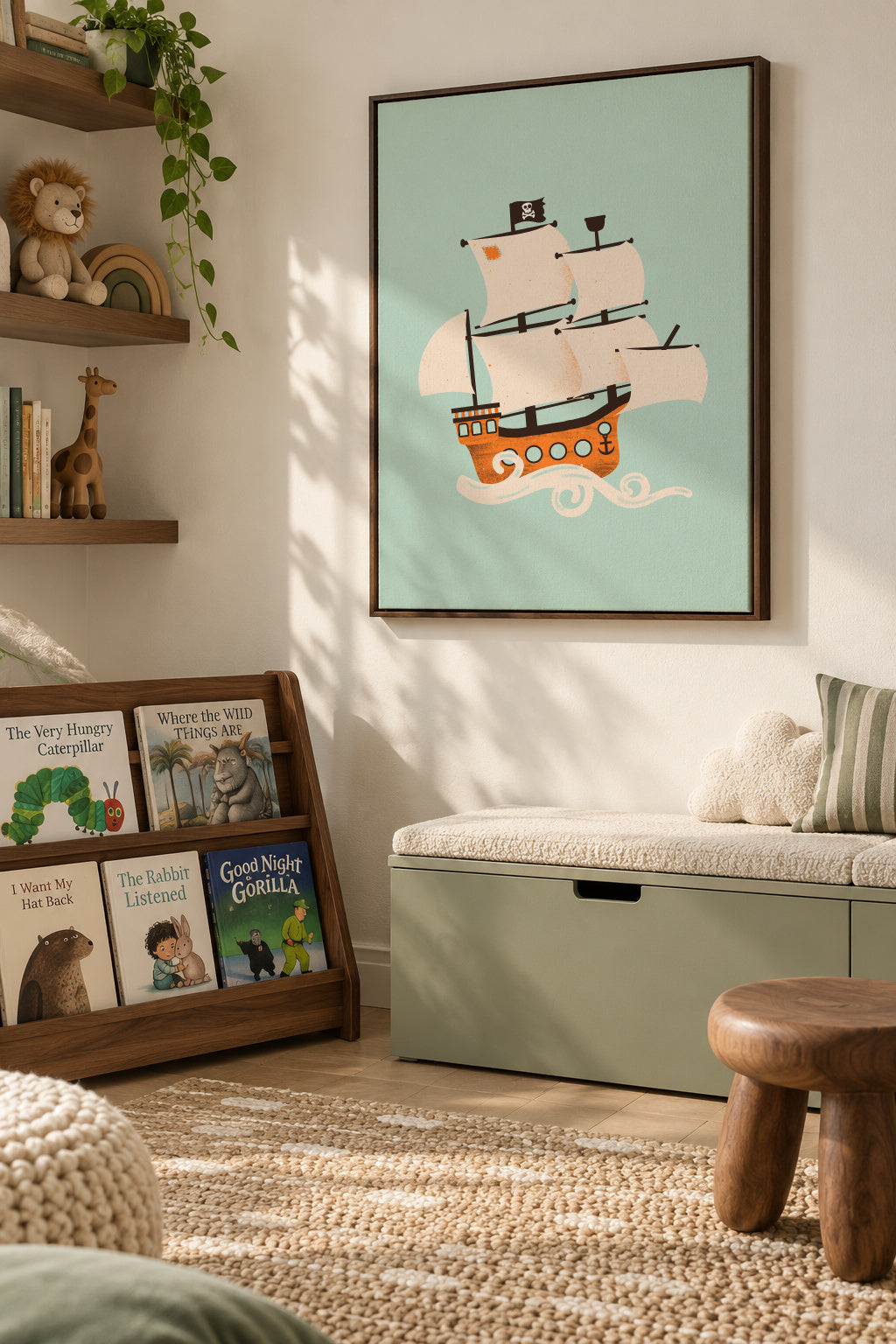 Pirate Ship - Framed canvas in an interior