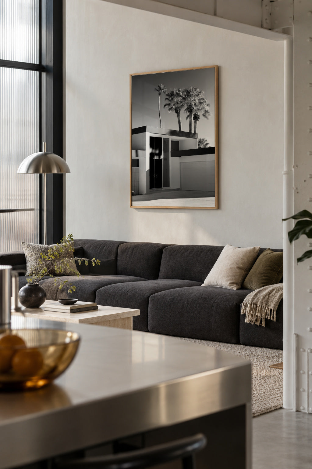 Black California - Palm Springs Modern Design - Framed poster in an interior