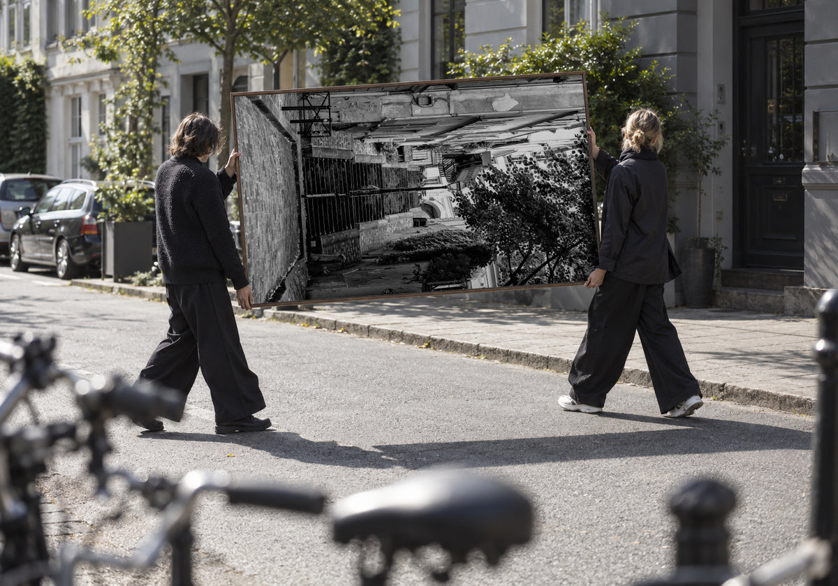 Black Montmartre - French Street - Framed canvas in an interior
