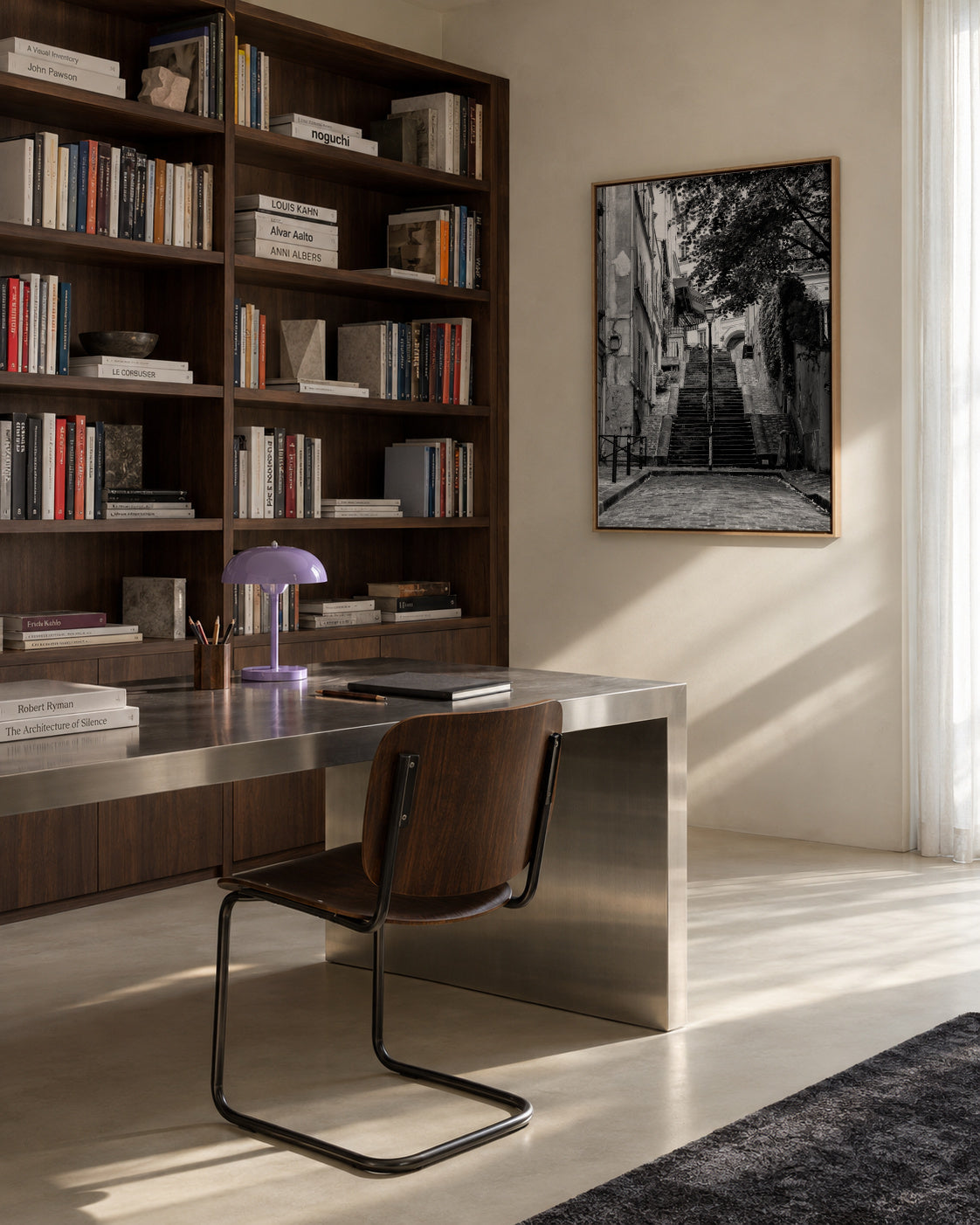 Black Montmartre - French Street - Framed canvas in an interior