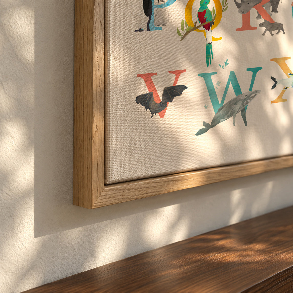 Kids animal alphabet - Framed canvas detail