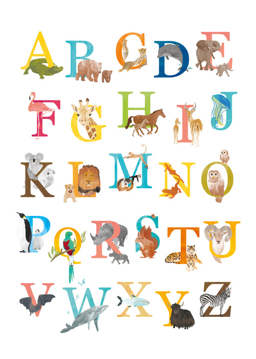 Kids animal alphabet - Unframed art print