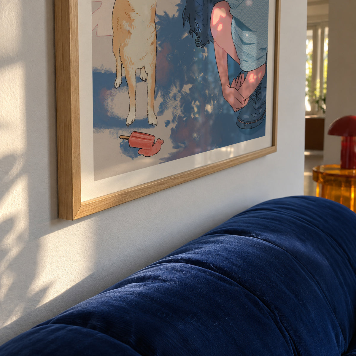Girl & the Shiba - Framed poster detail