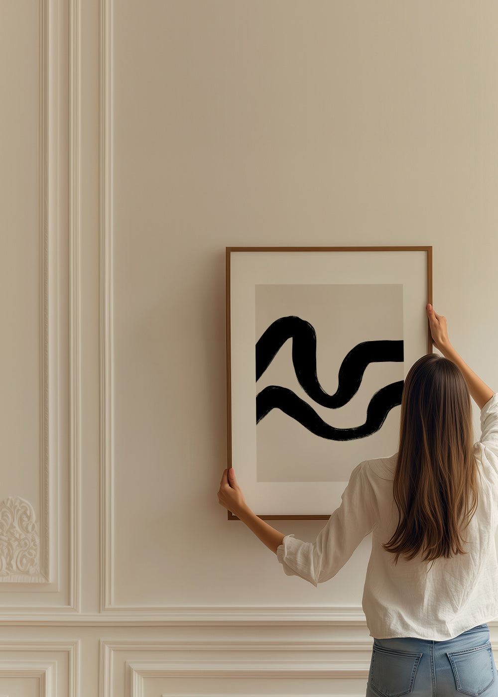 Finding balance - Framed poster in an interior