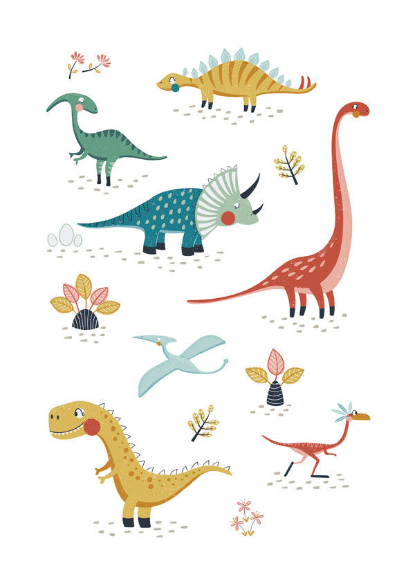 Dinosaurs kids print