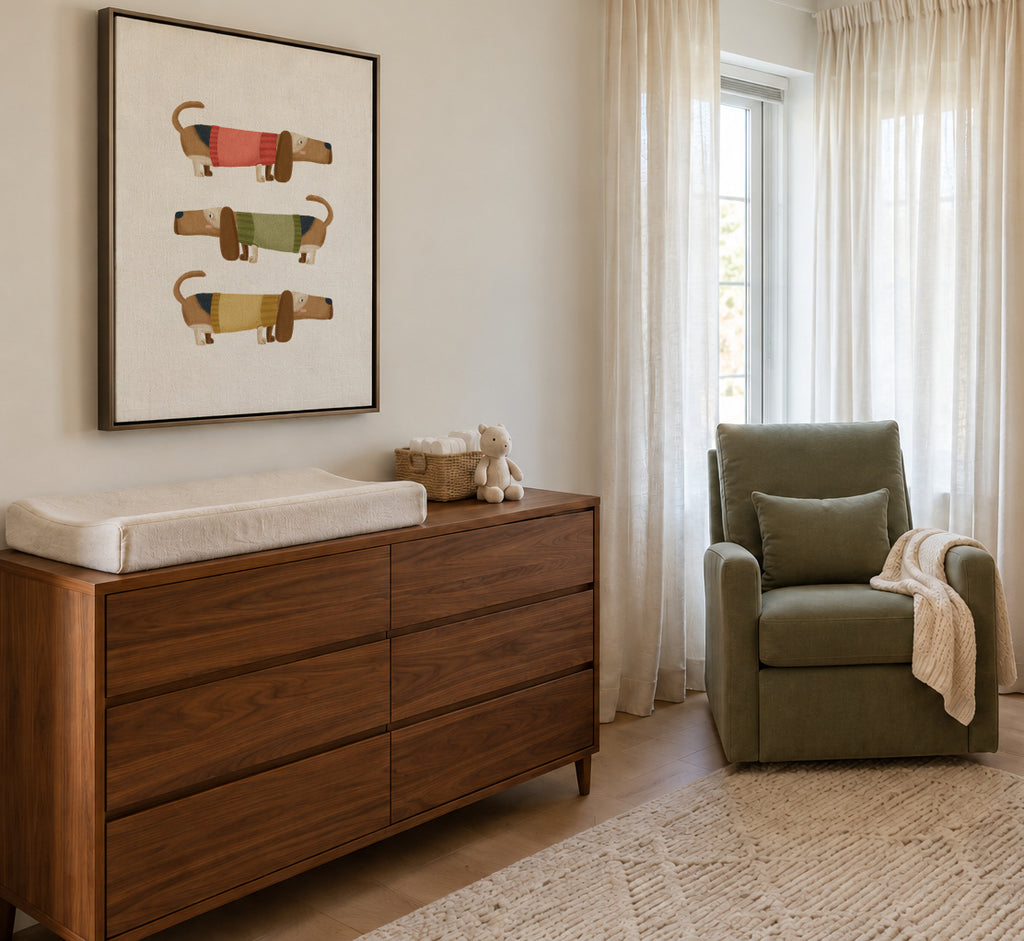 Basset Hound - Framed canvas in an interior