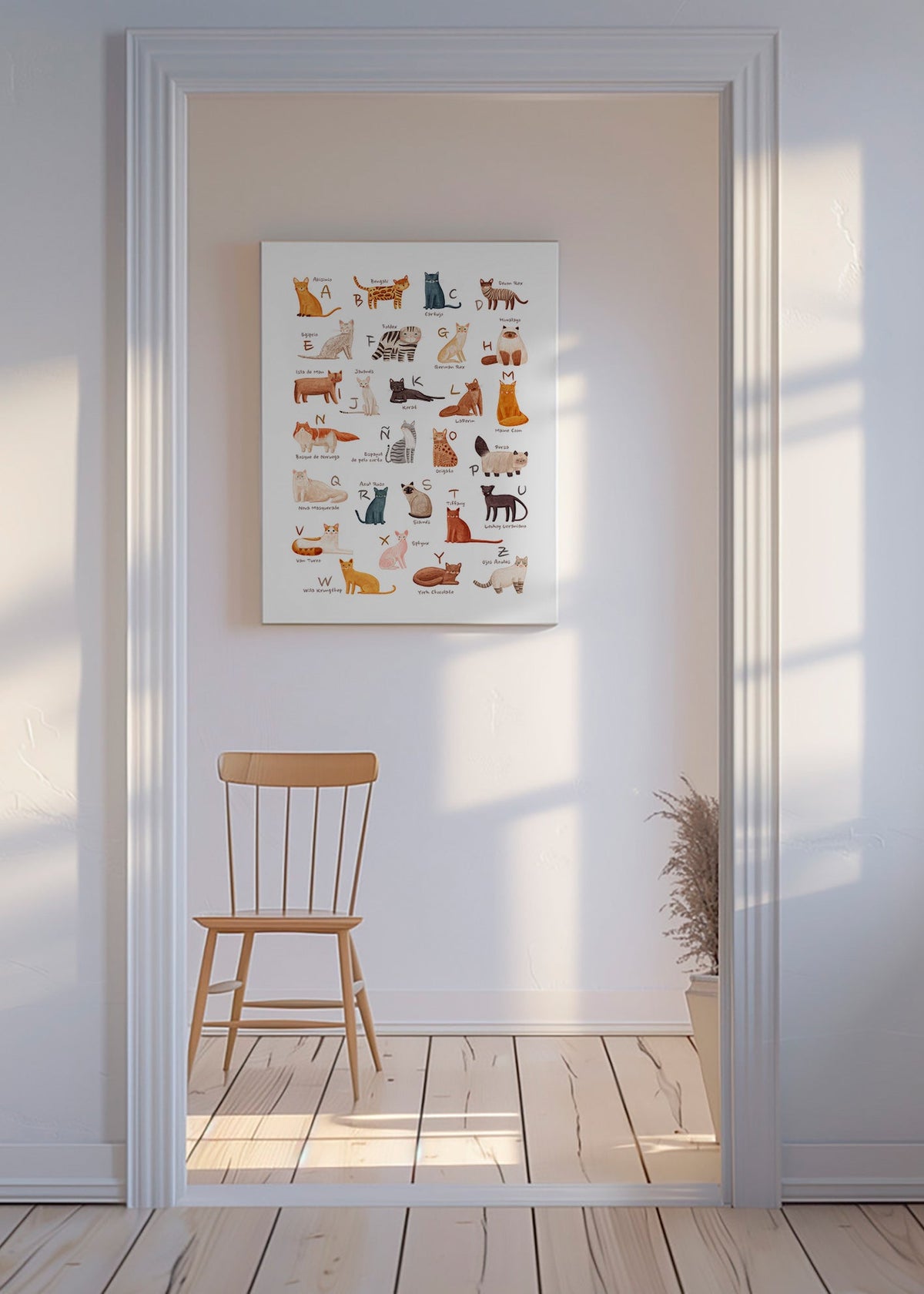 Lámina infantil Abecedario de gatos ilustrado – Canvas