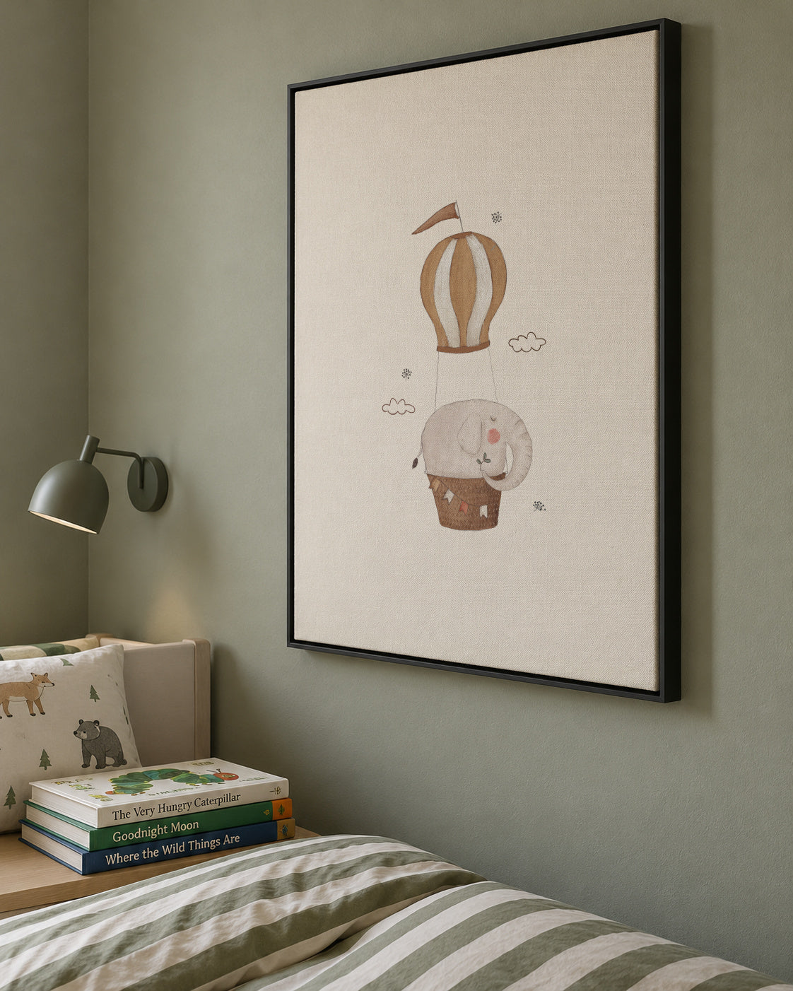 Balloon Elephant - Framed canvas in an interior