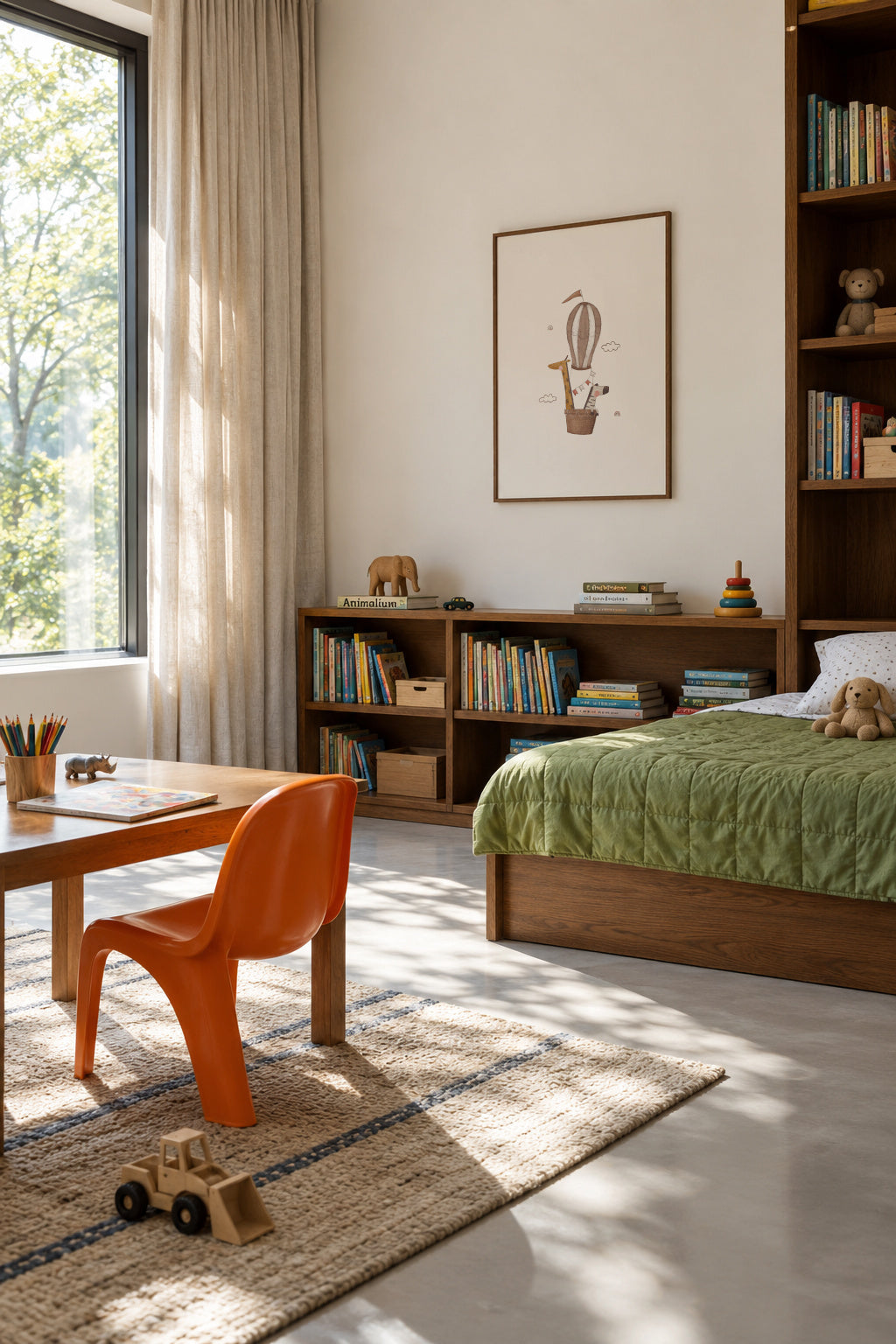 Balloon giraffe and elephant - Framed poster in an interior