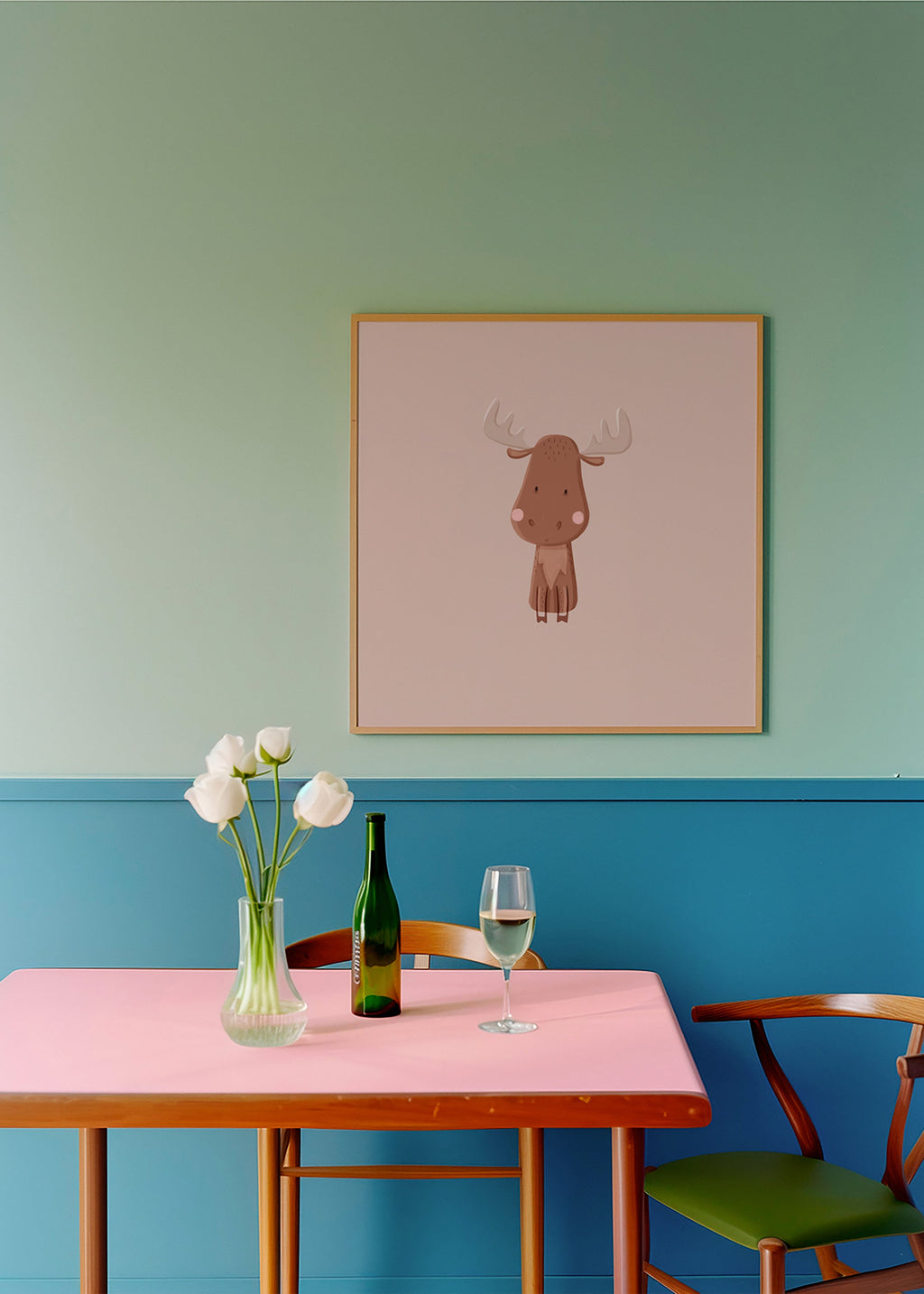 Cuadro alce minimalista con fondo beige – Product2