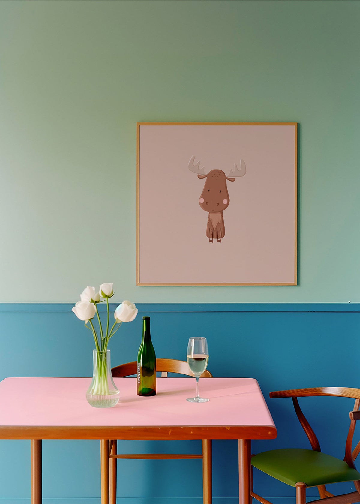 Cuadro alce minimalista con fondo beige – Product2