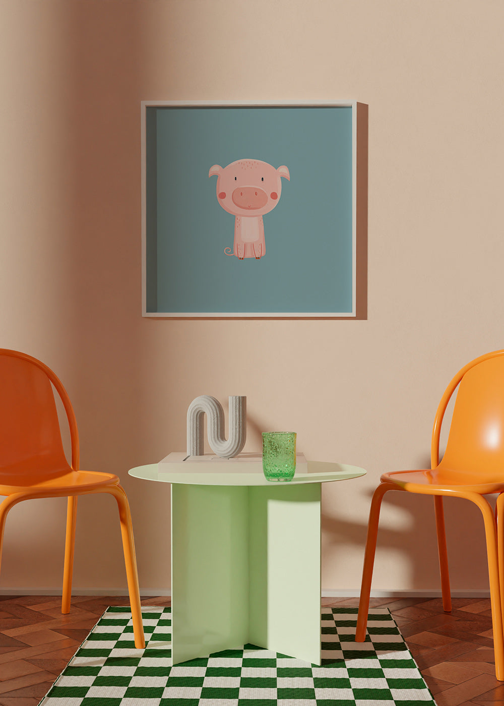 Lámina infantil con cerdito rosa centrado – Product2