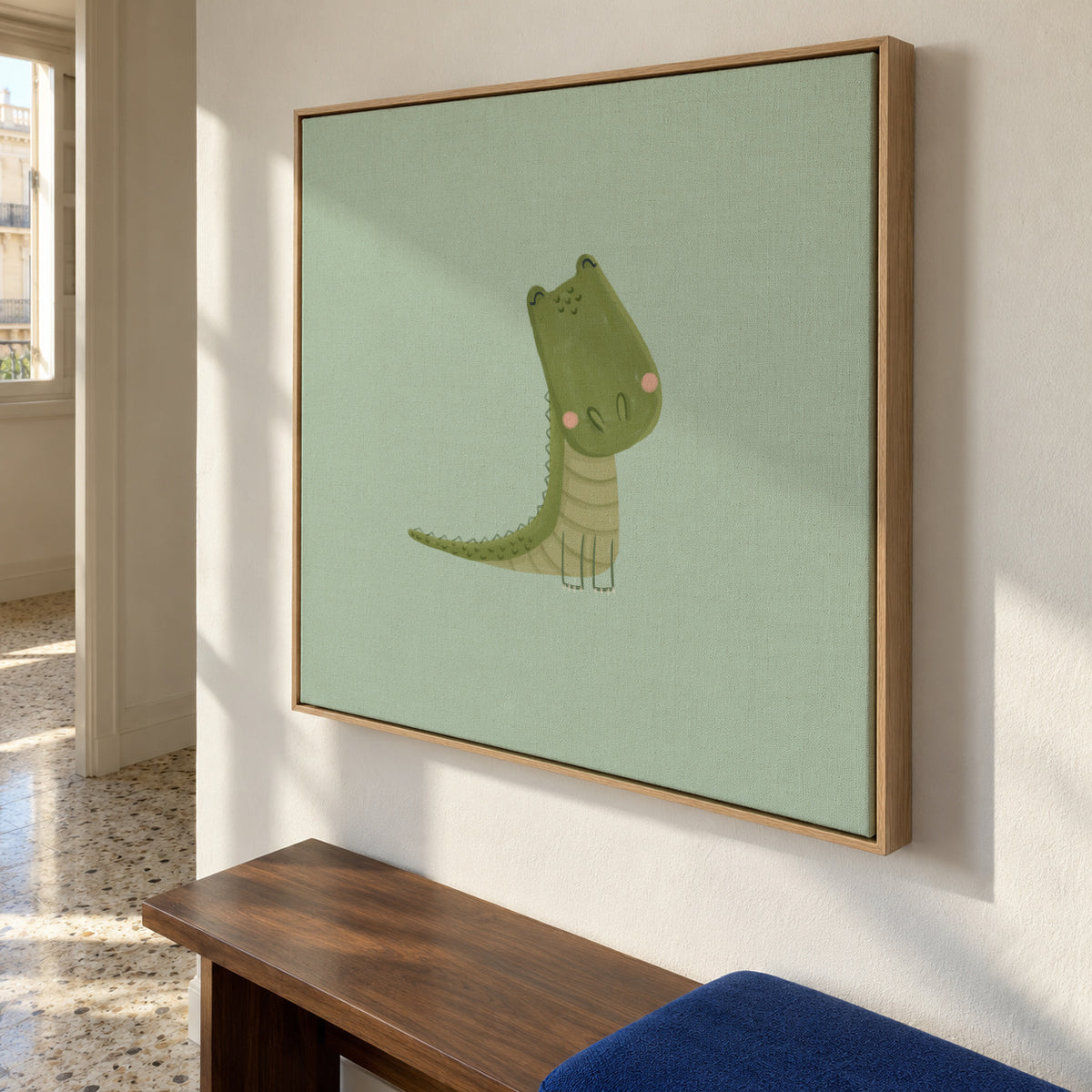 Crocodile - Framed canvas in an interior