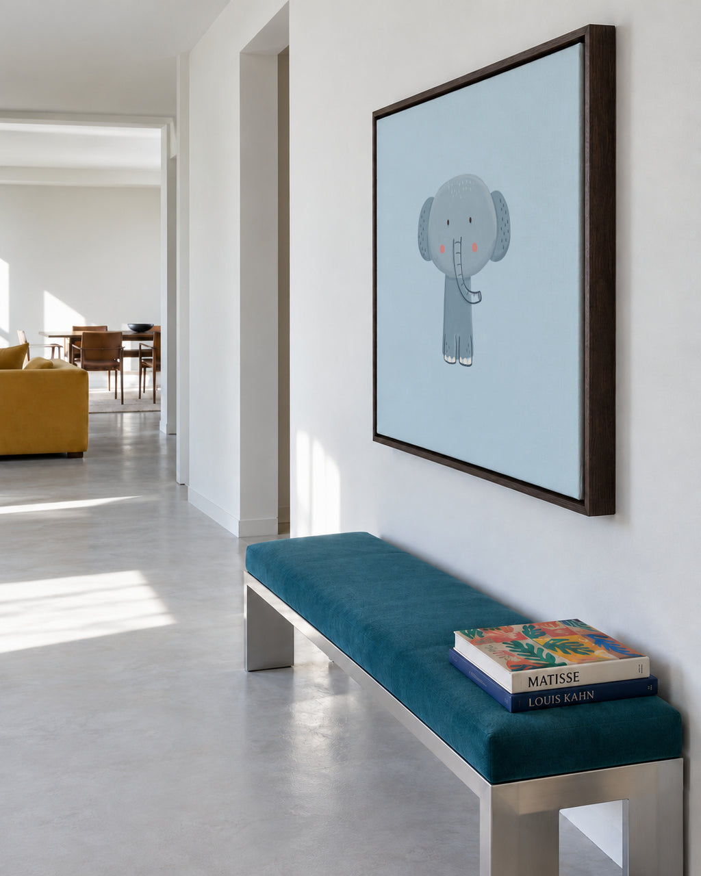Elephant - Framed canvas in an interior