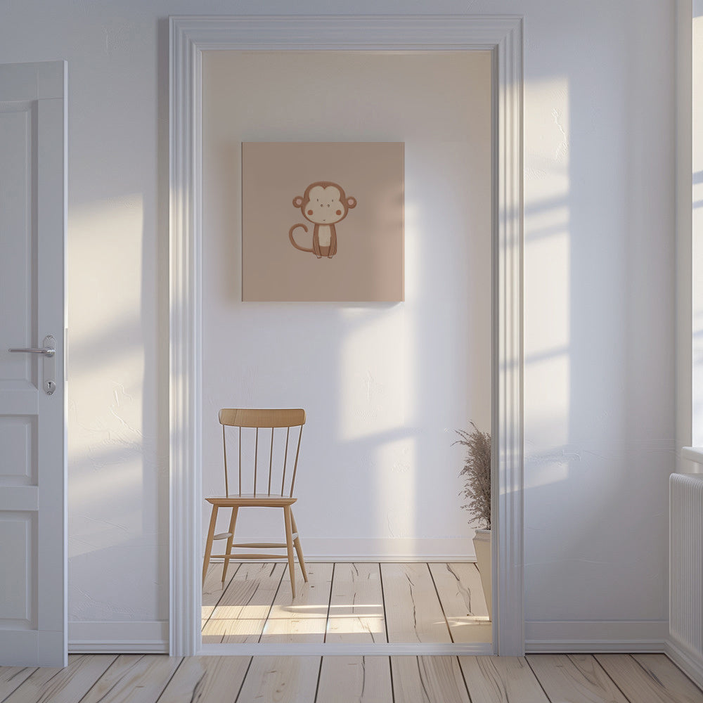 Monkey - Unframed canvas in an interior
