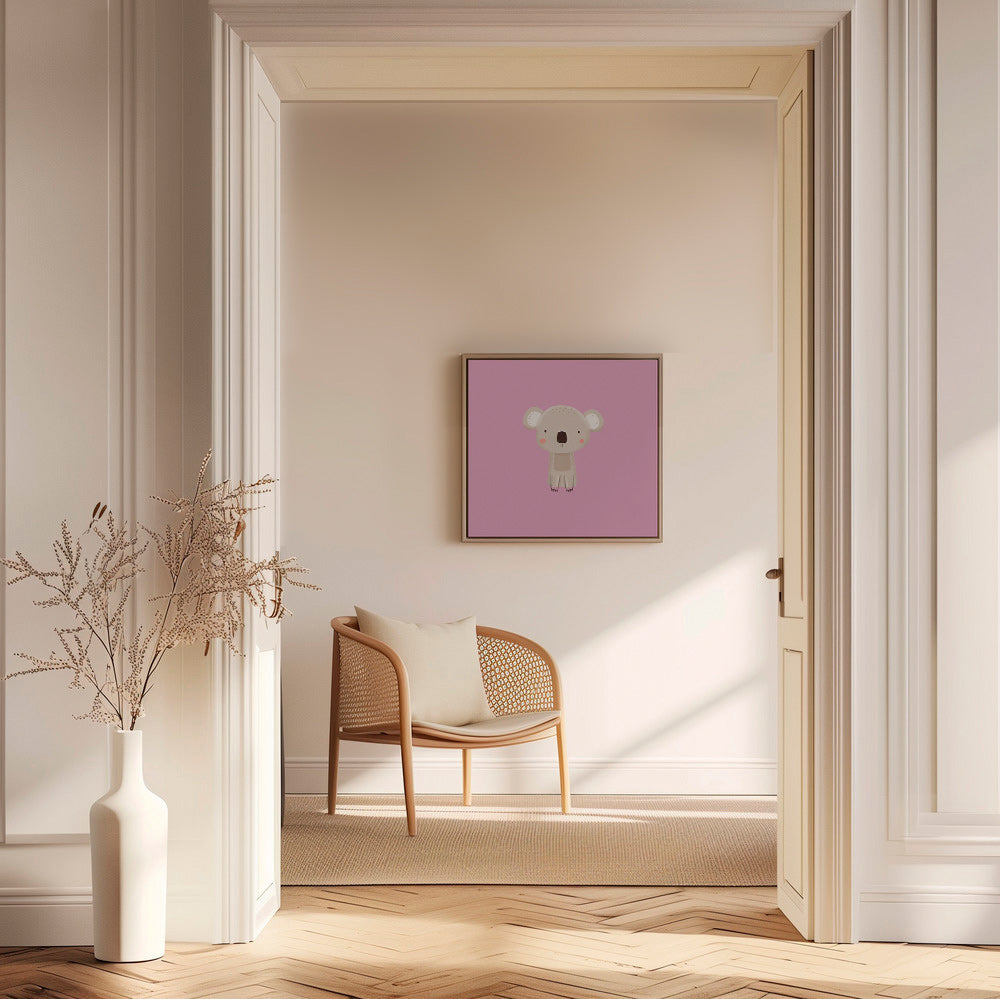 Lámina infantil: koala rosa minimal – Canvas2