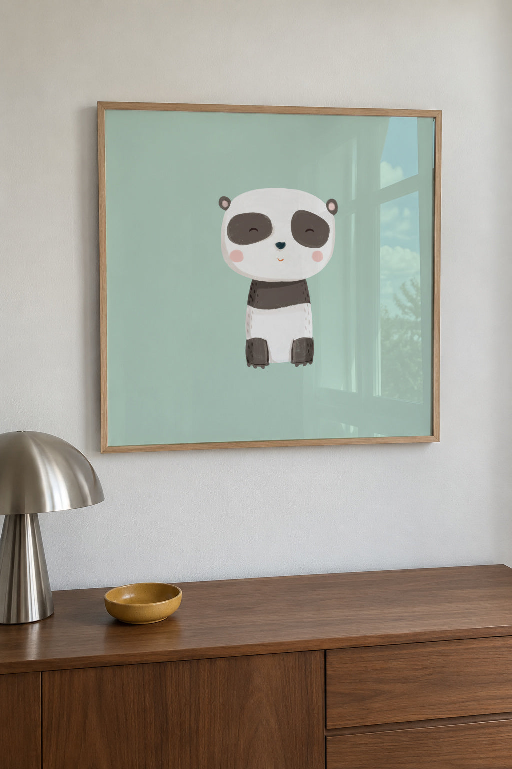 Panda bear - Framed poster in an interior