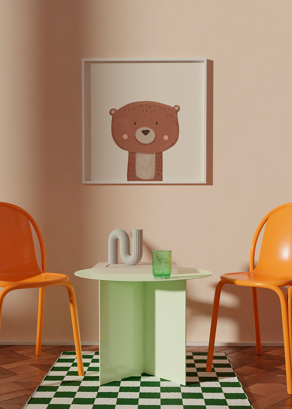 Lámina infantil oso dulce sobre fondo crema – Product3