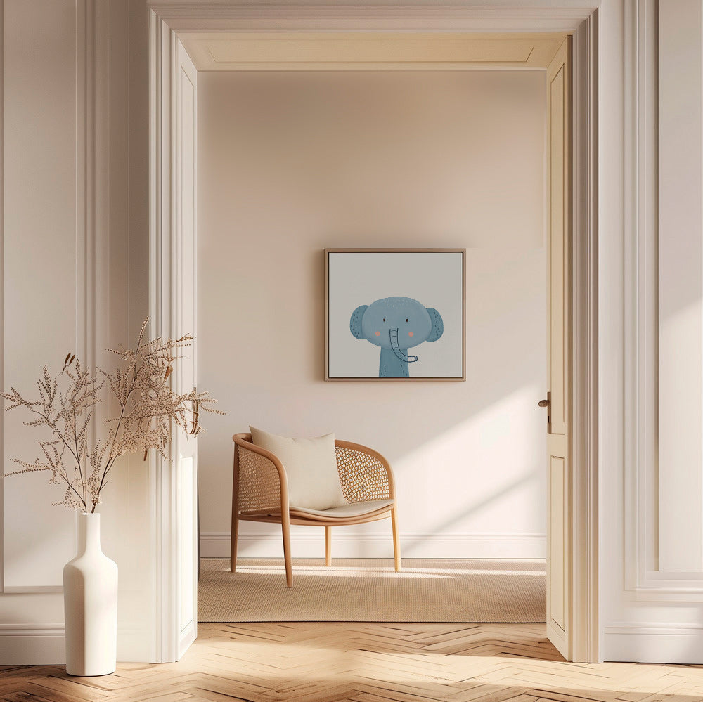 Lámina infantil elefante azul minimal – Canvas1