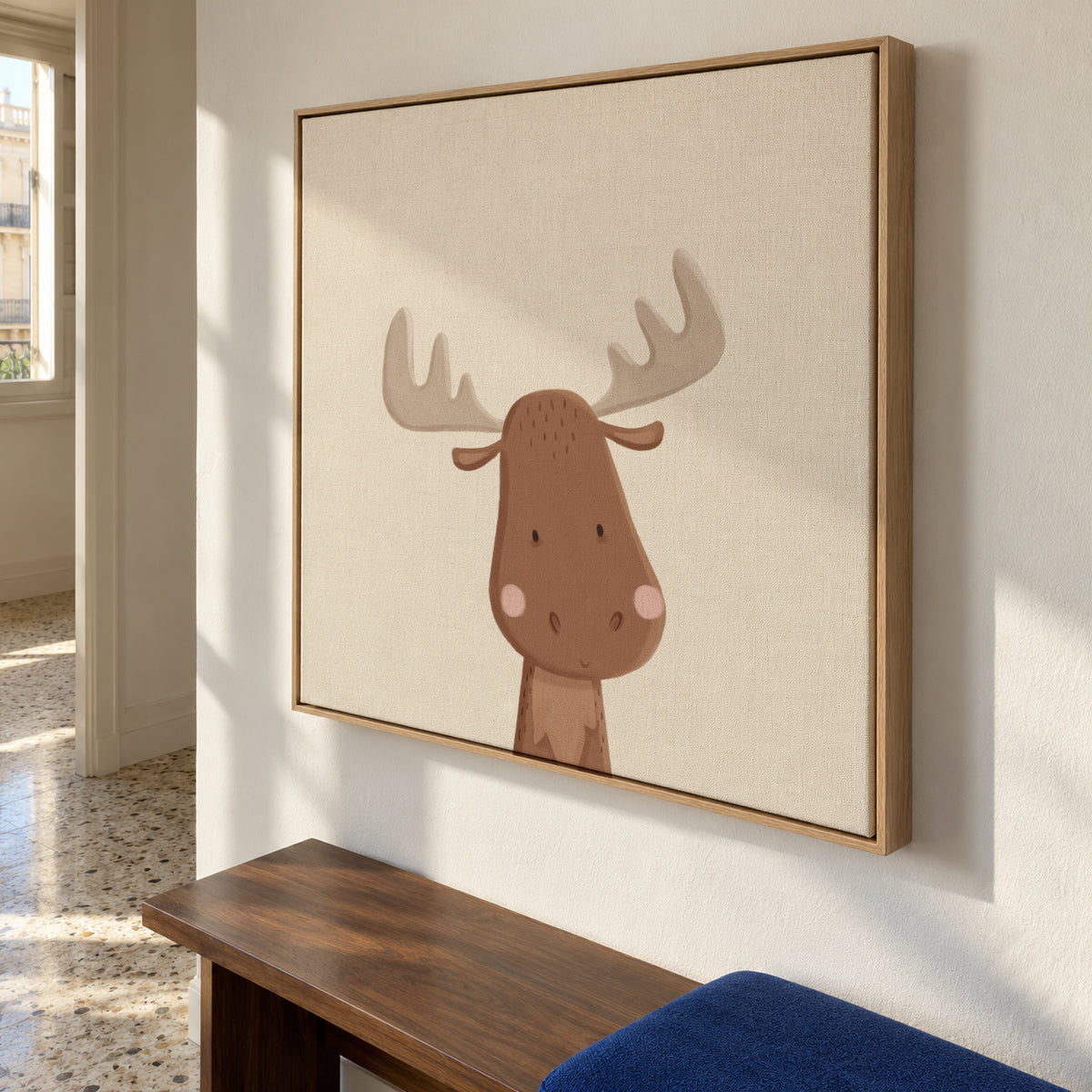 Sweet moose - Framed canvas in an interior