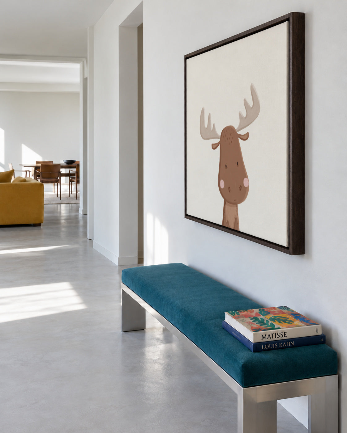 Sweet moose - Framed canvas in an interior