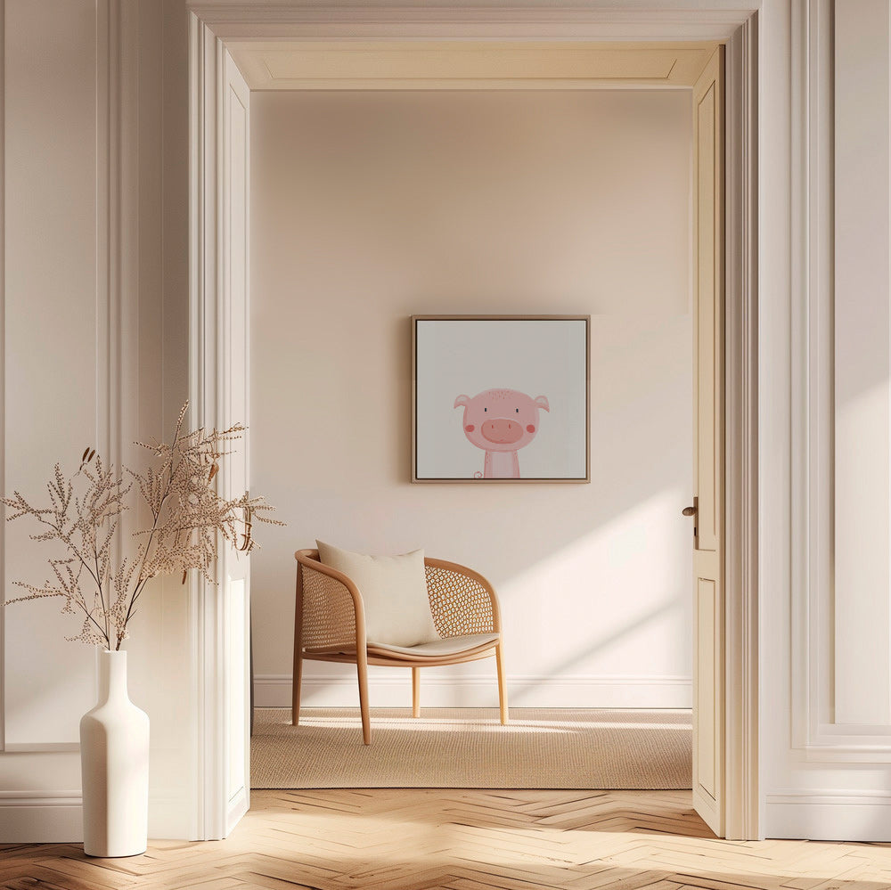 Lámina infantil con cerdito rosa simpático – Canvas2