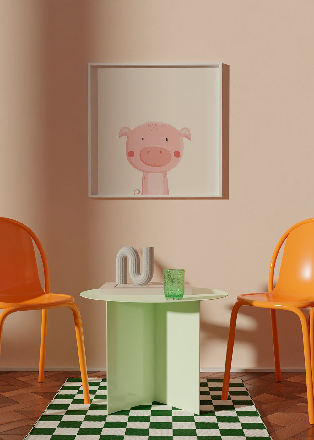 Lámina infantil con cerdito rosa simpático – Product2