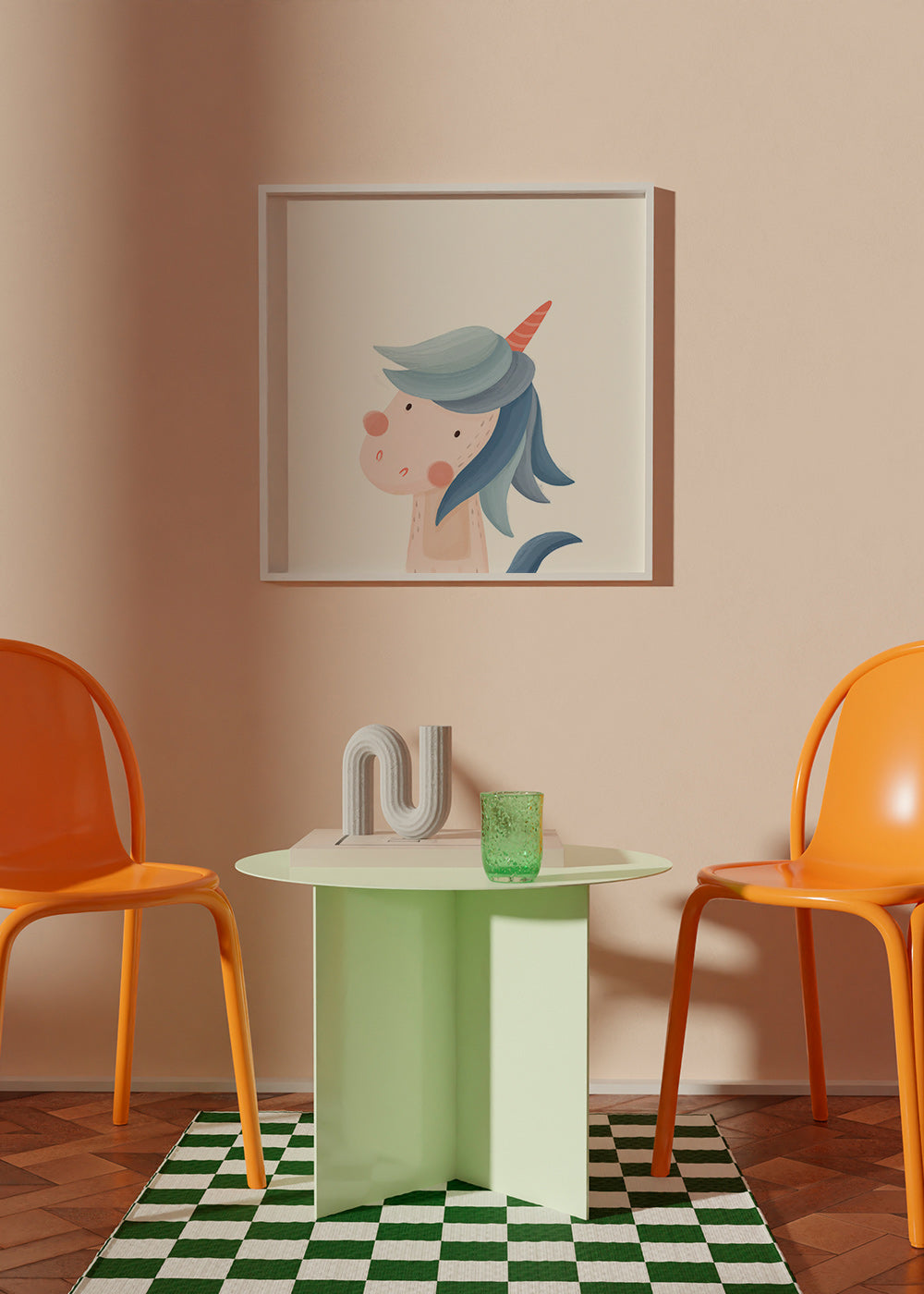 Lámina infantil unicornio azul simpático – Product1