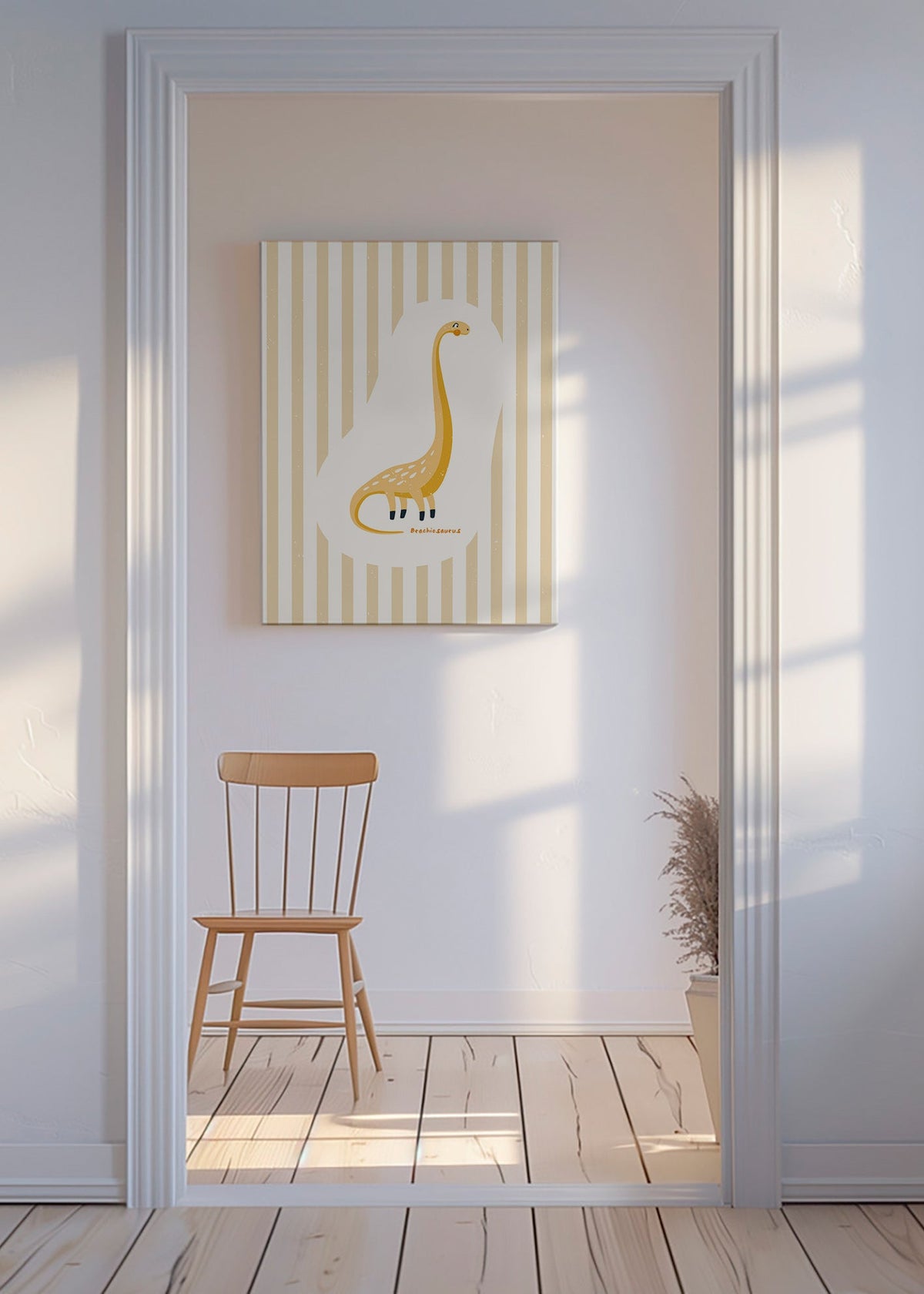 Lámina infantil Brachiosaurus amarillo – Canvas