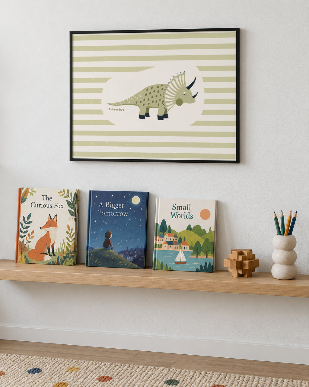 Dino Triceratops - Framed poster in an interior