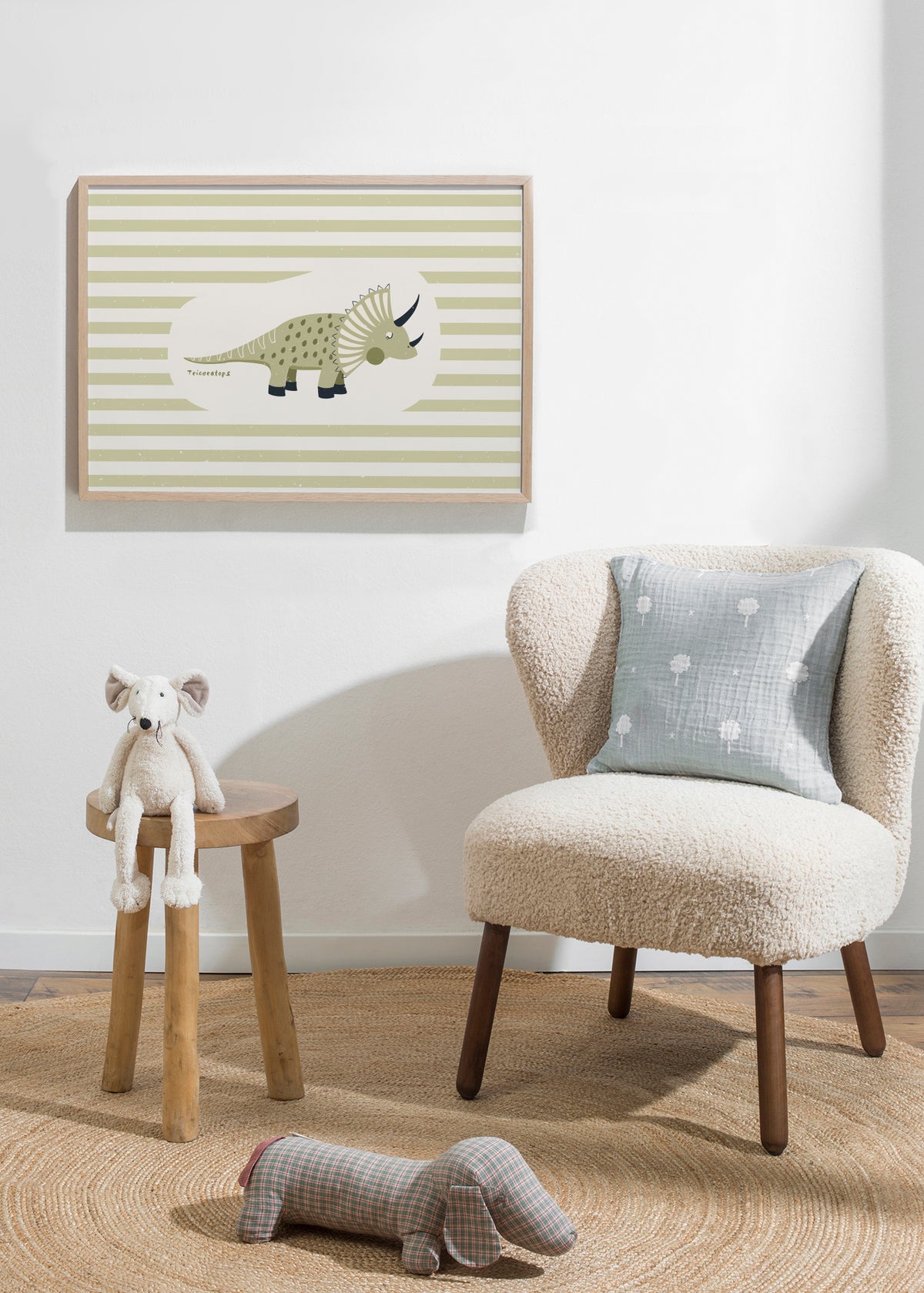 Dino Triceratops - Framed poster in an interior