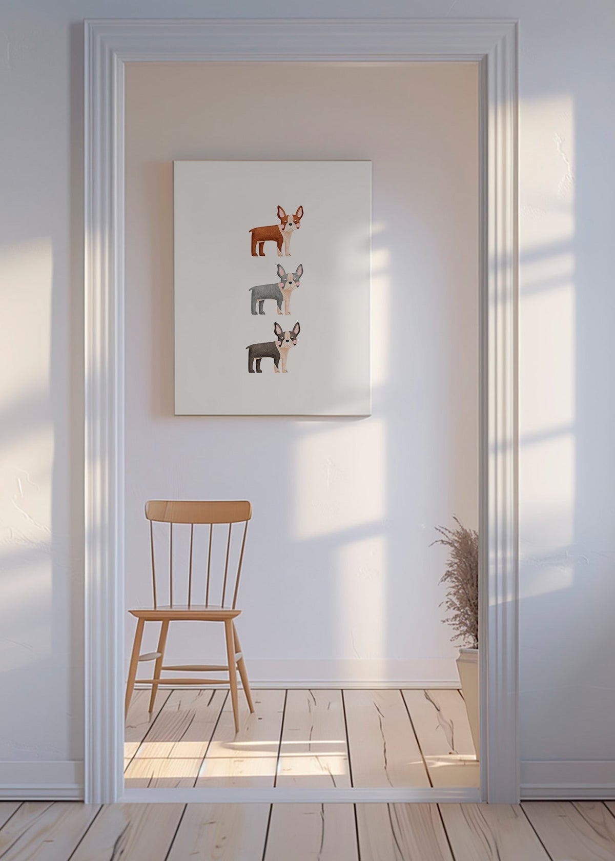 Cuadro Boston Terrier en fila vertical – Canvas