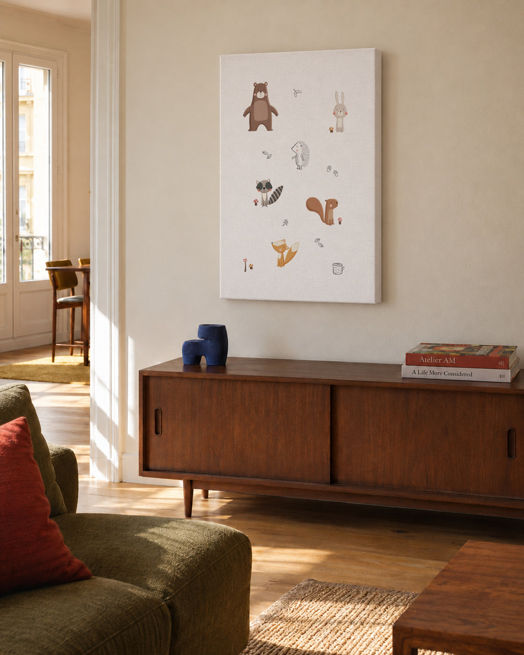 Forest friends - Unframed canvas in an interior