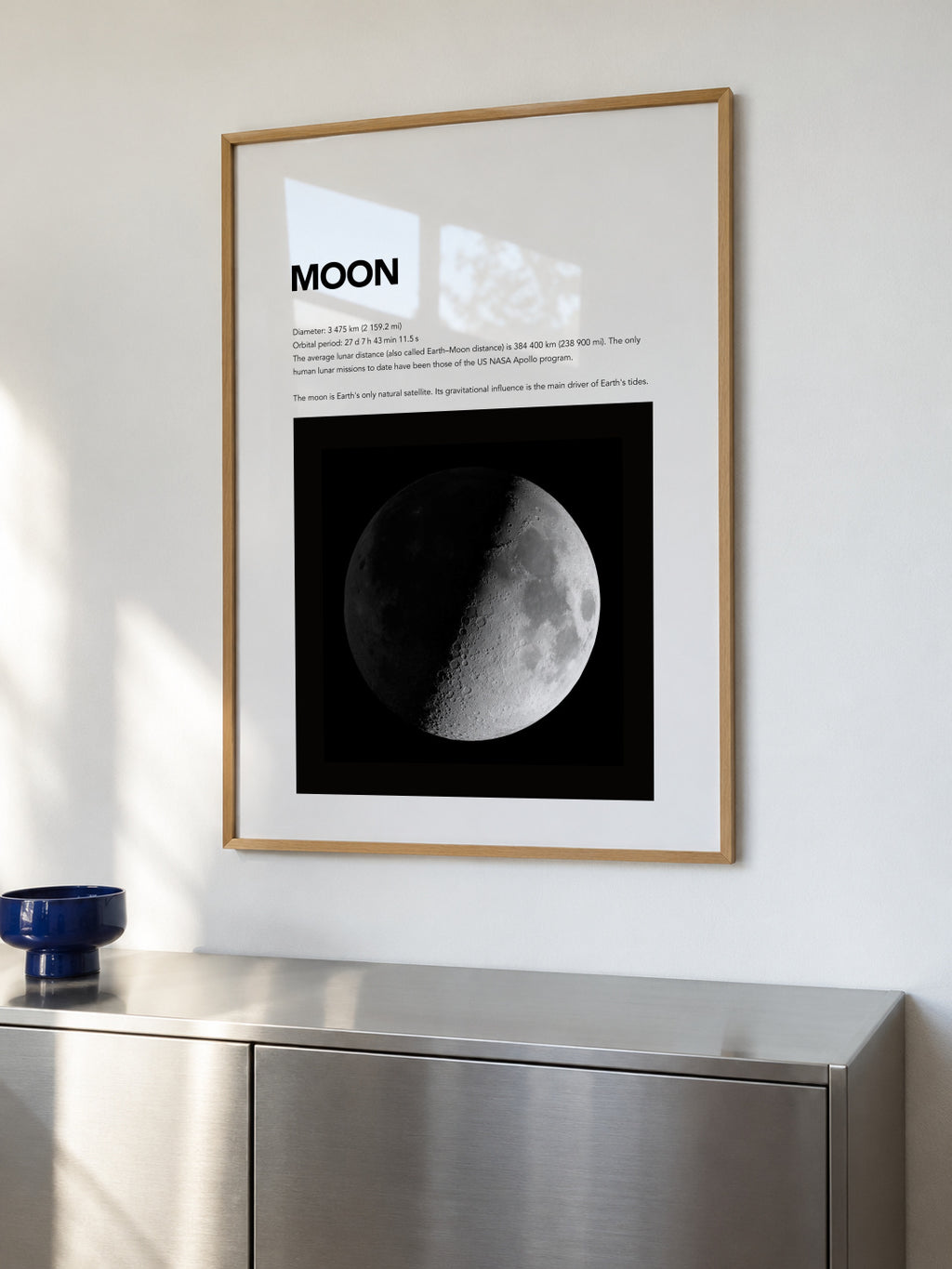 Moon - Framed poster in an interior