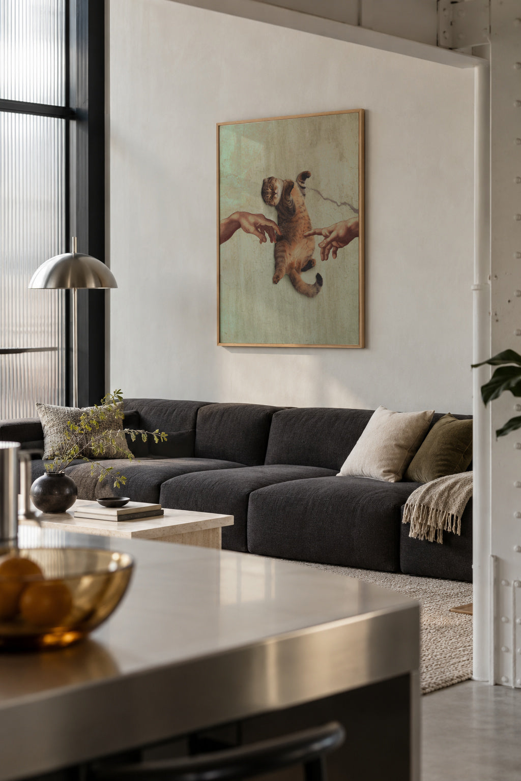 Touch of a Kityy - Framed poster in an interior