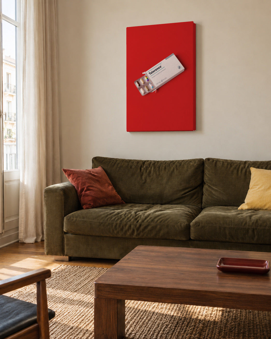 Tolerance Pills - Unframed canvas in an interior